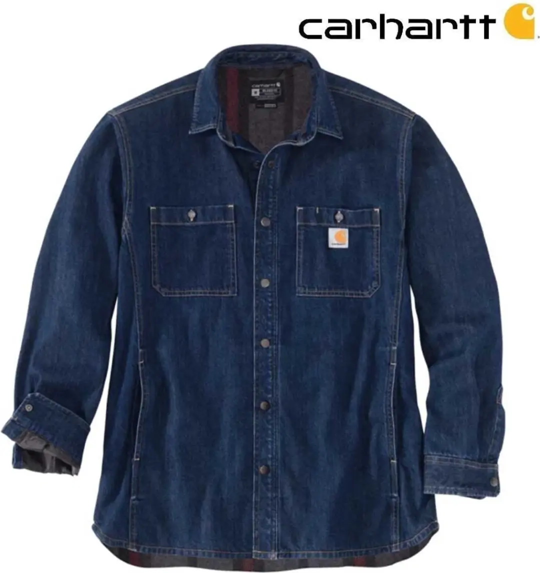 Carhartt Snap-Front Denim Fleece Overhemd - Blauw - afbeelding 6 van 6