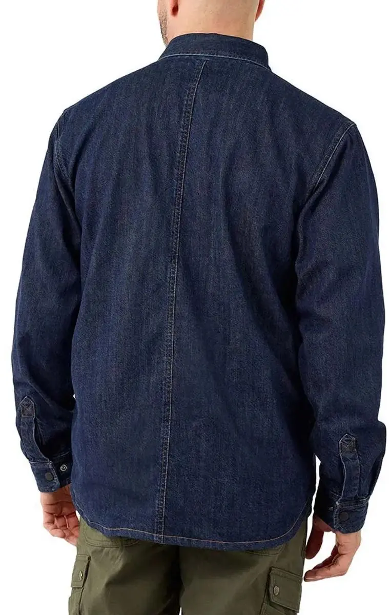 Carhartt Snap-Front Denim Fleece Overhemd - Blauw - afbeelding 2 van 6