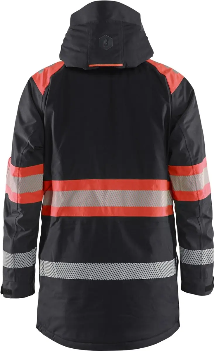 Blåkläder 4485 Winterparka - Zwart/High Vis Rood - XXXL - afbeelding 2 van 3