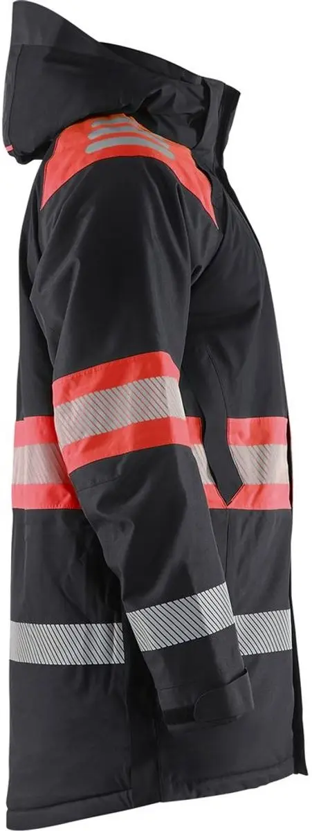 Blåkläder 4485 Winterparka - Zwart/High Vis Rood - XXXL - afbeelding 3 van 3