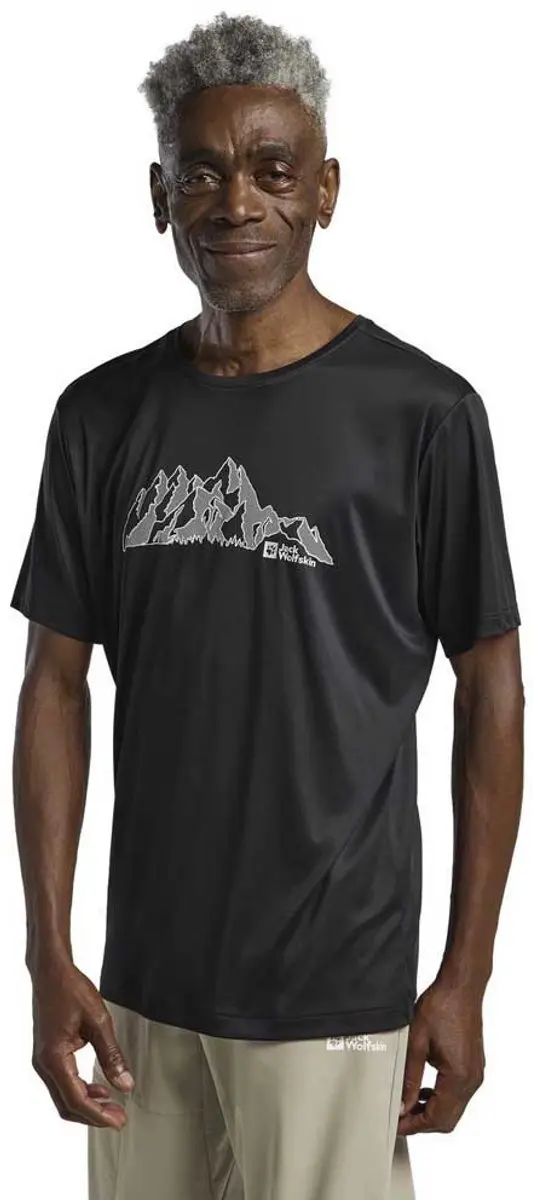 Jack Wolfskin Peak Graphic T-shirt Met Korte Mouwen Zwart XL Man