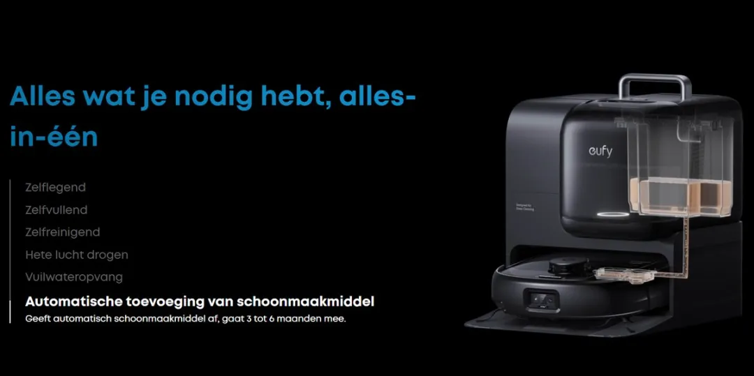 Eufy Omni E28 Robotstofzuiger - 20.000 Pa - Zwart - afbeelding 6 van 6