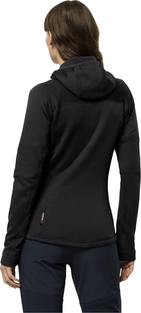 Jack Wolfskin Hirschberg Hooded FZ Dames Fleece - Zwart S - afbeelding 3 van 4