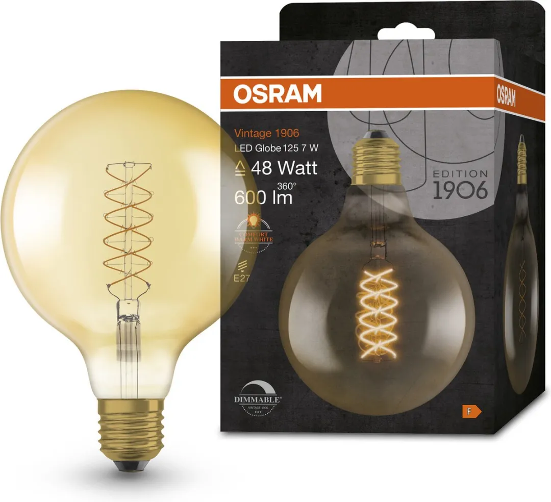 Osram LED Globe E27 7W Warmwit - 124mm