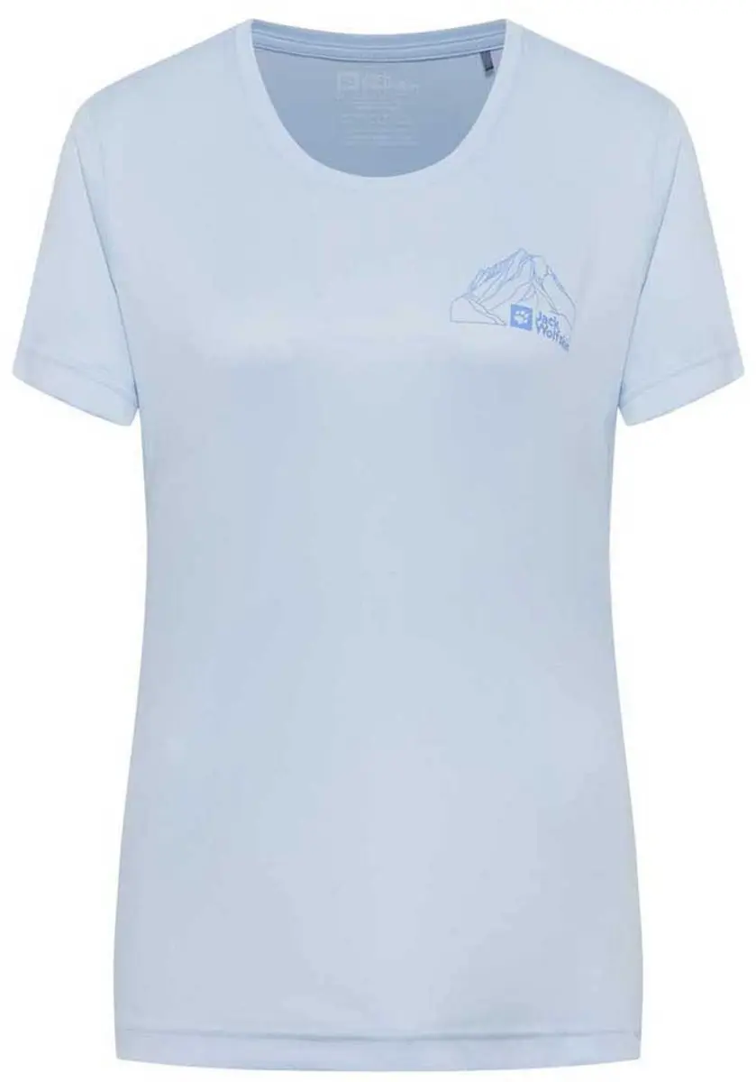 Jack Wolfskin Peak Graphic T-shirt Dames - Mtn Ice Blue - afbeelding 4 van 6