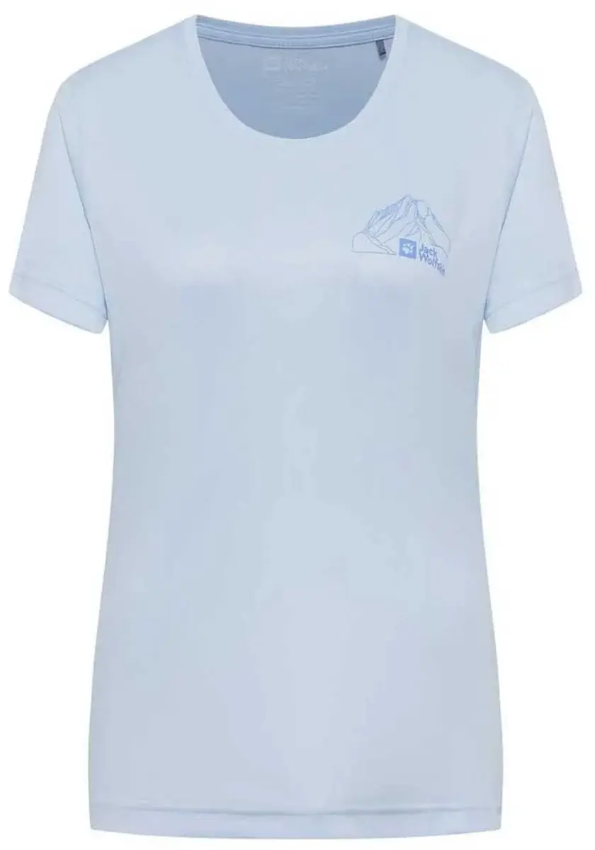 Jack Wolfskin Peak Graphic T-shirt Dames - Mtn Ice Blue - afbeelding 6 van 6