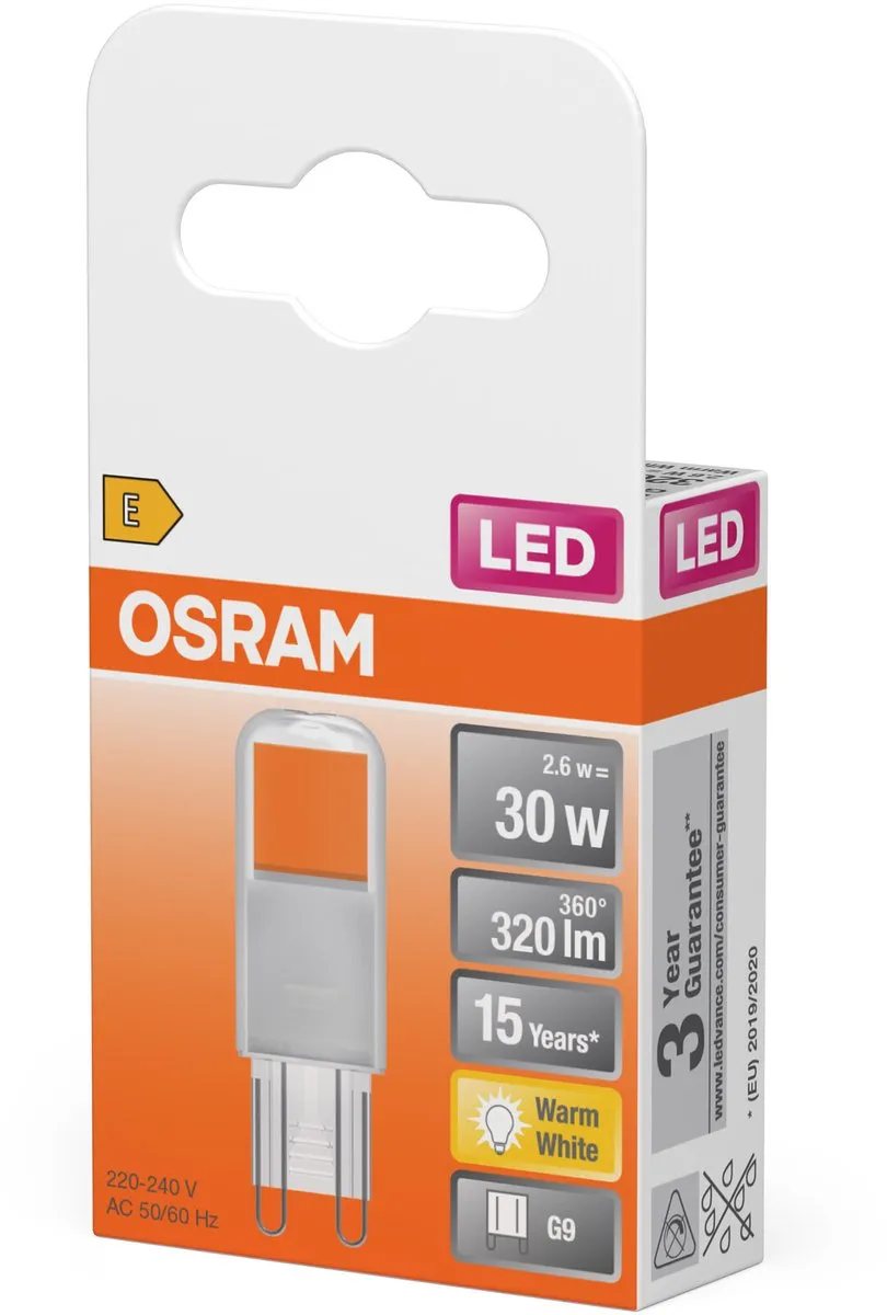 Osram G9 LED Insteeklamp 2.6W - 320 Lumen Warm Wit - afbeelding 6 van 6