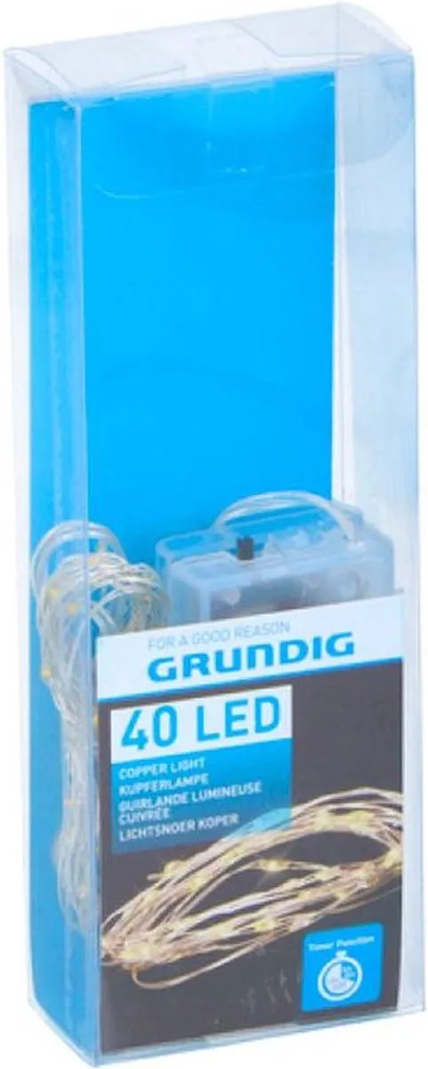 Grundig LED-Kopersnoer 30cm - 40 LED's - Wit