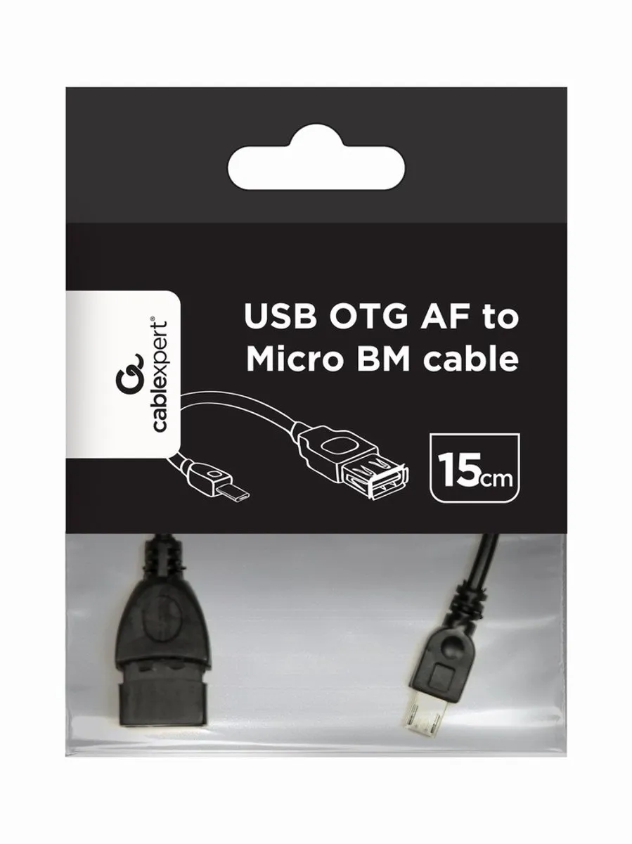 Gembird CablExpert A-OTG-AFBM-03 USB-kabel - micro USB - Zwart