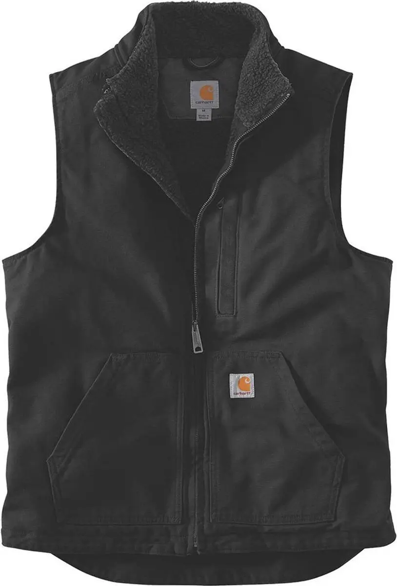Carhartt Washed Duck Mock-Neck Vest - Zwart, L - afbeelding 2 van 6