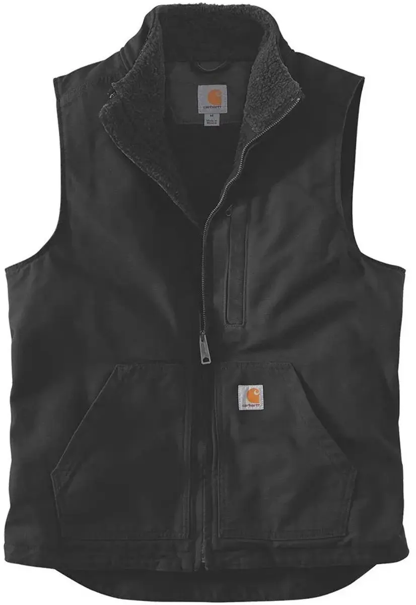 Carhartt Washed Duck Mock-Neck Vest - Zwart, L - afbeelding 3 van 6