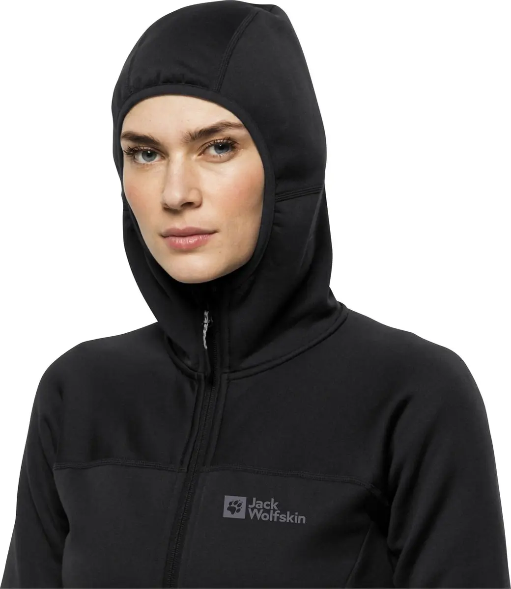 Jack Wolfskin Hirschberg Hooded FZ Dames - Zwart - XS - afbeelding 4 van 4