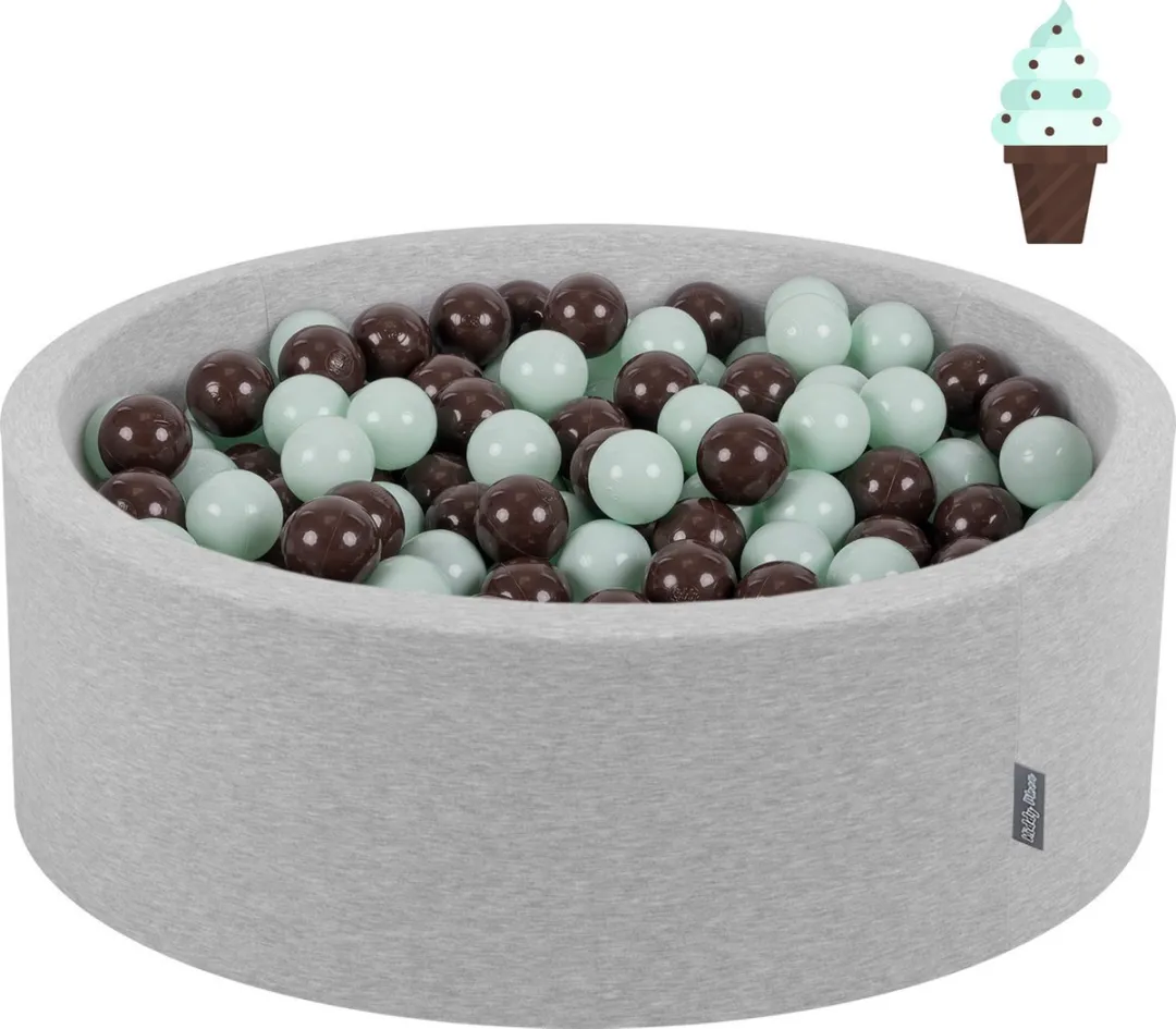KiddyMoon Ballenbad 497182 - 200 Ballen ∅7cm 90x30cm - Munt/Bruin