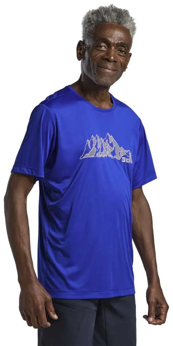 Jack Wolfskin Peak Graphic T-shirt Met Korte Mouwen Blauw L Man