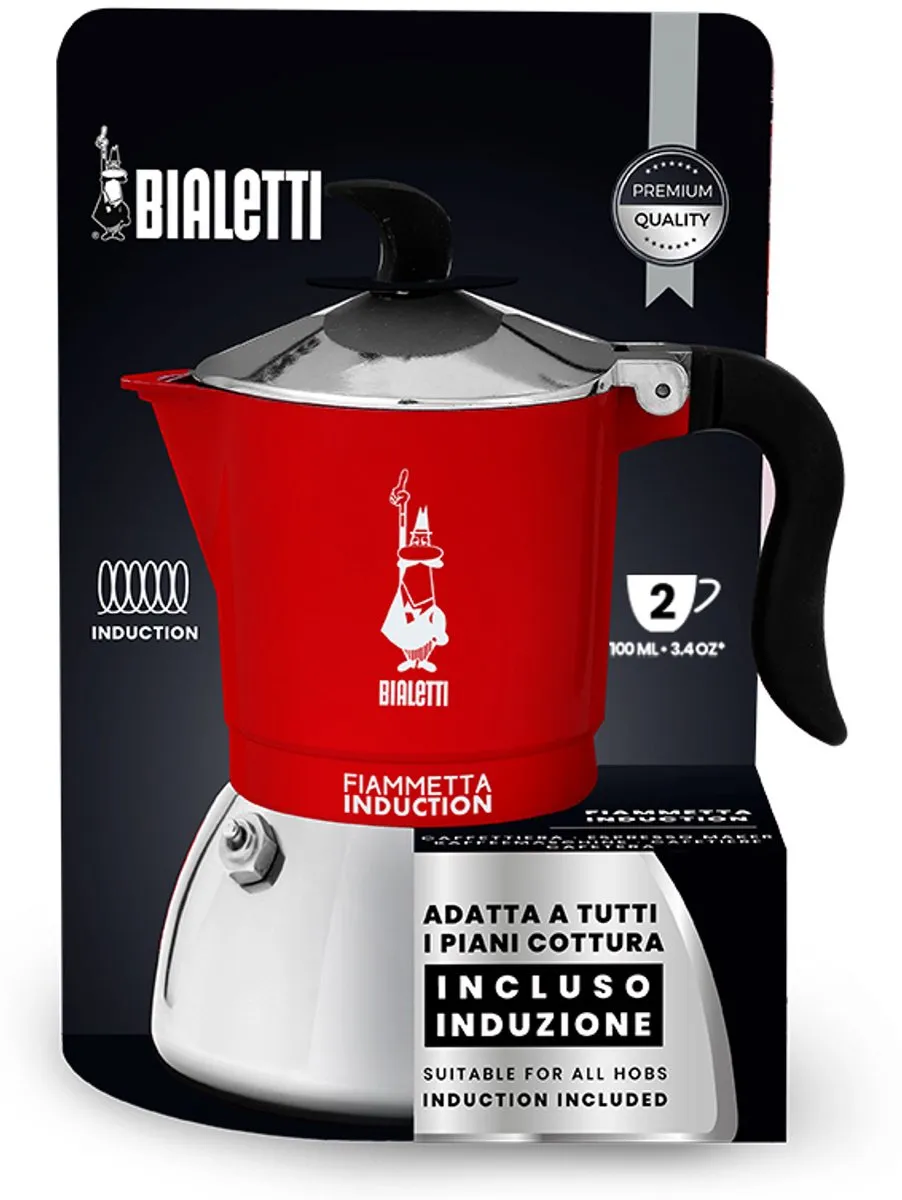 Bialetti Fiammetta Induction Moka Express 0,1L - Rood