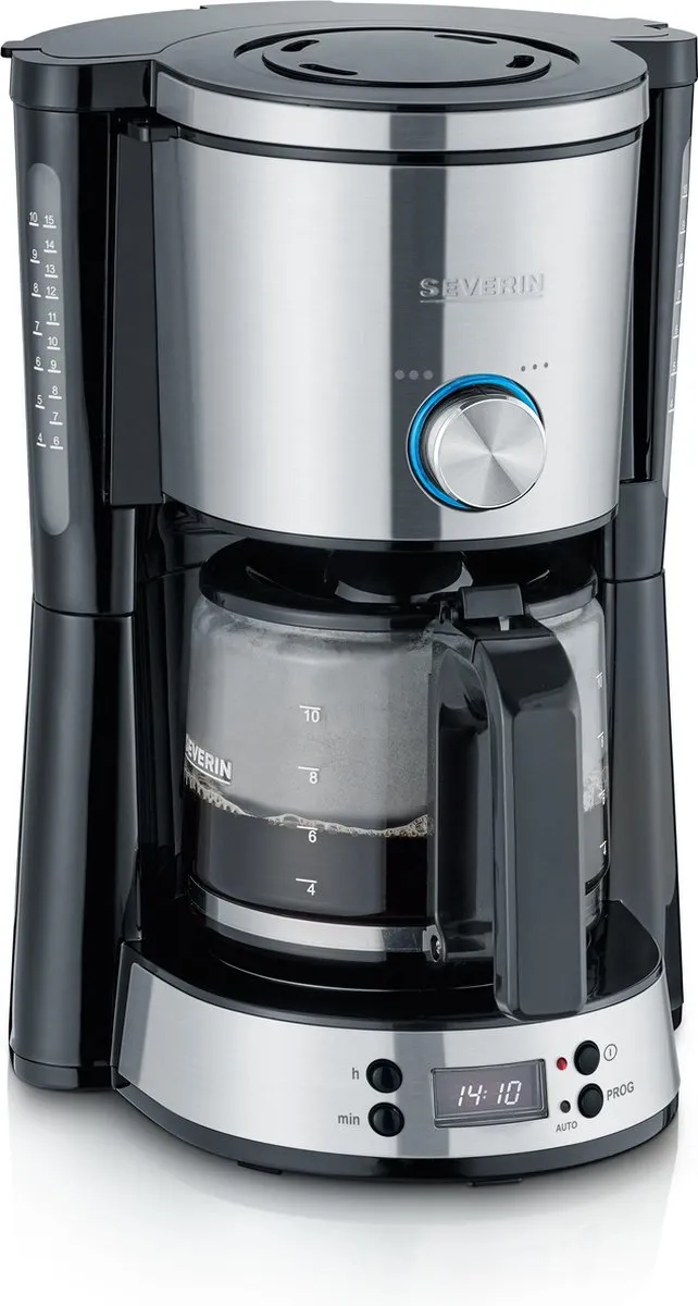 Severin KA 4826 Koffiezetter 1000W - 8 Kopjes - 1.25L - Zwart/RVS