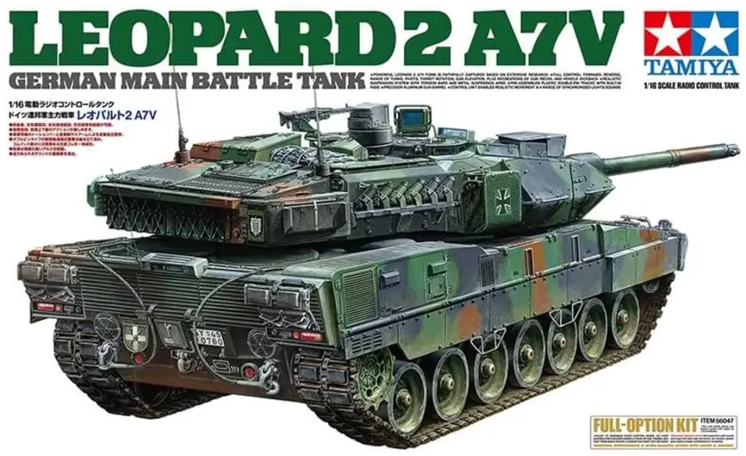 Tamiya Leopard 2 A7V RC Tank 1:16 Modelbouwpakket