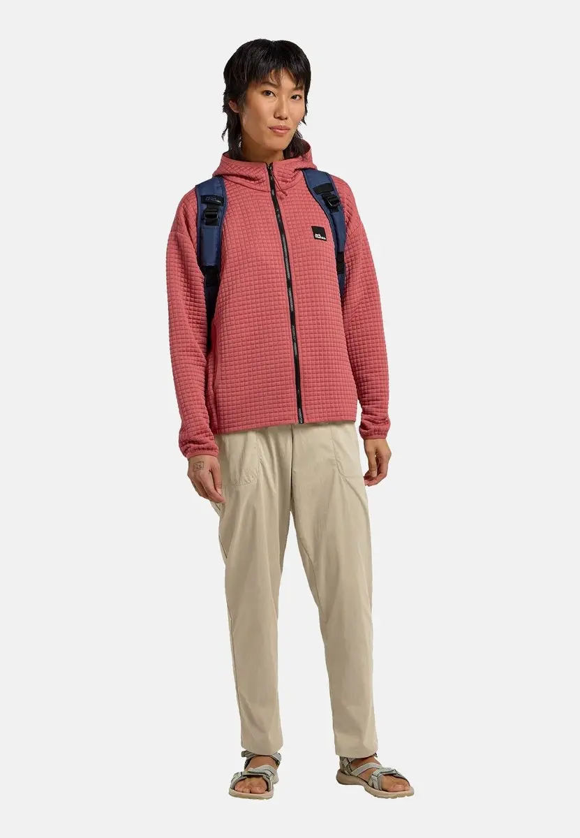 Jack Wolfskin Mogari Hooded FZ Fleece Dames - Rood - S - afbeelding 6 van 6