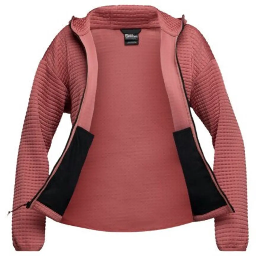 Jack Wolfskin Mogari Hooded FZ Fleece Dames - Rood - S - afbeelding 3 van 6