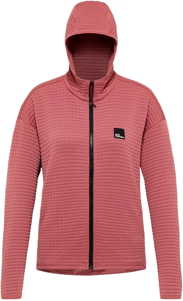 Jack Wolfskin Mogari Hooded FZ Fleece Dames - Rood - S - afbeelding 2 van 6