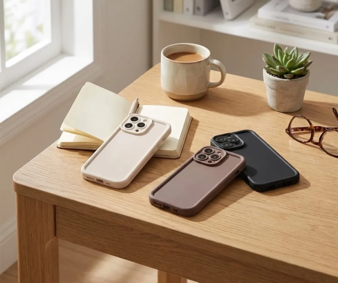 NUVEX iPhone 16 Pro Hoesje - 3 Stuks - Zwart/Beige/Bruin