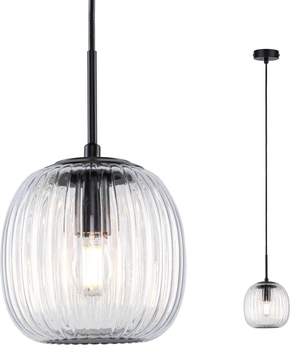 Paulmann Ruya LED-hanglamp E14 20W Glas - Zwart mat