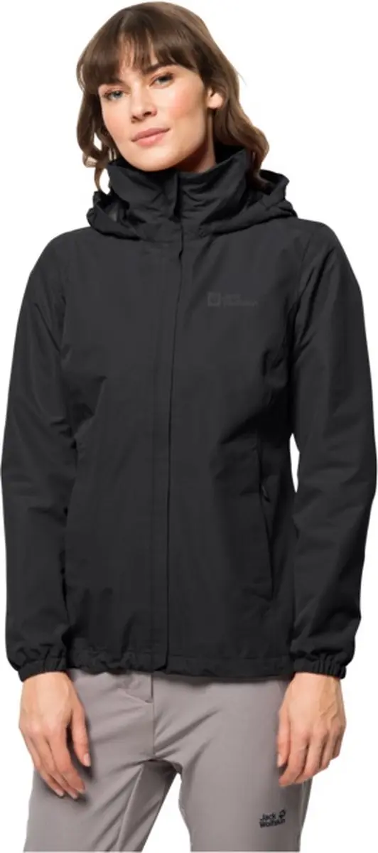 Jack Wolfskin Stormy Point 2L Dames Outdoorjas - Zwart - afbeelding 2 van 4