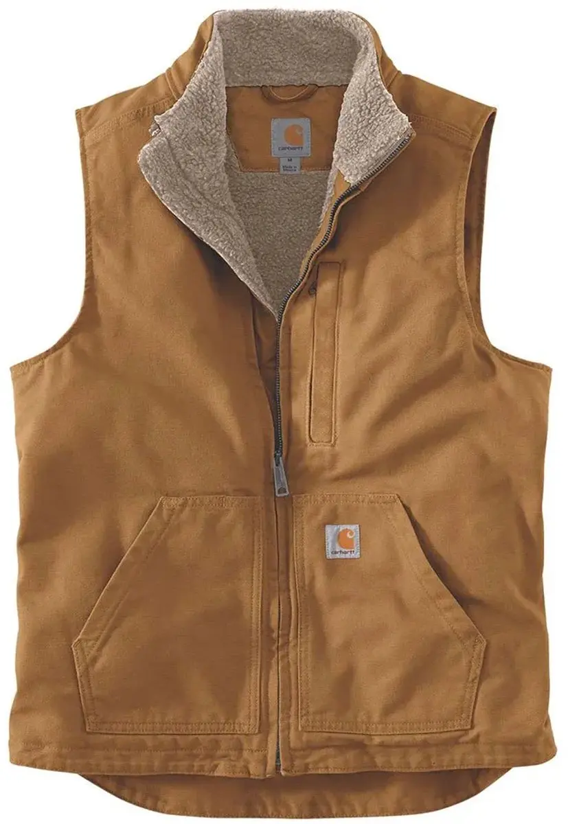Carhartt Washed Duck Mock Neck Vest - Bruin - S - afbeelding 3 van 6