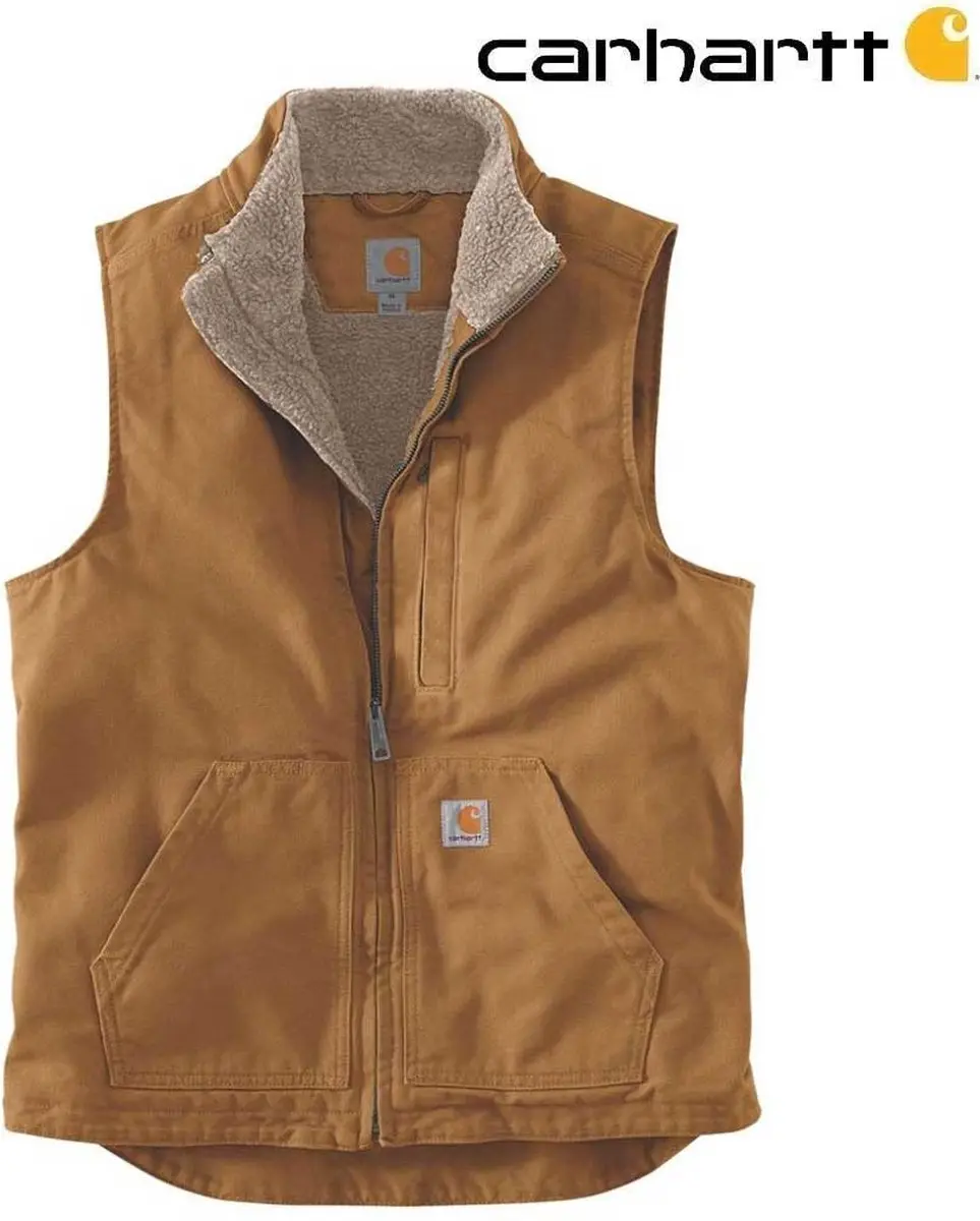Carhartt Washed Duck Mock Neck Vest - Bruin - S - afbeelding 4 van 6