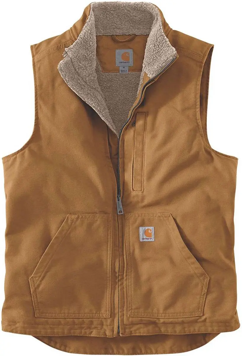 Carhartt Washed Duck Mock Neck Vest - Bruin - S - afbeelding 2 van 6