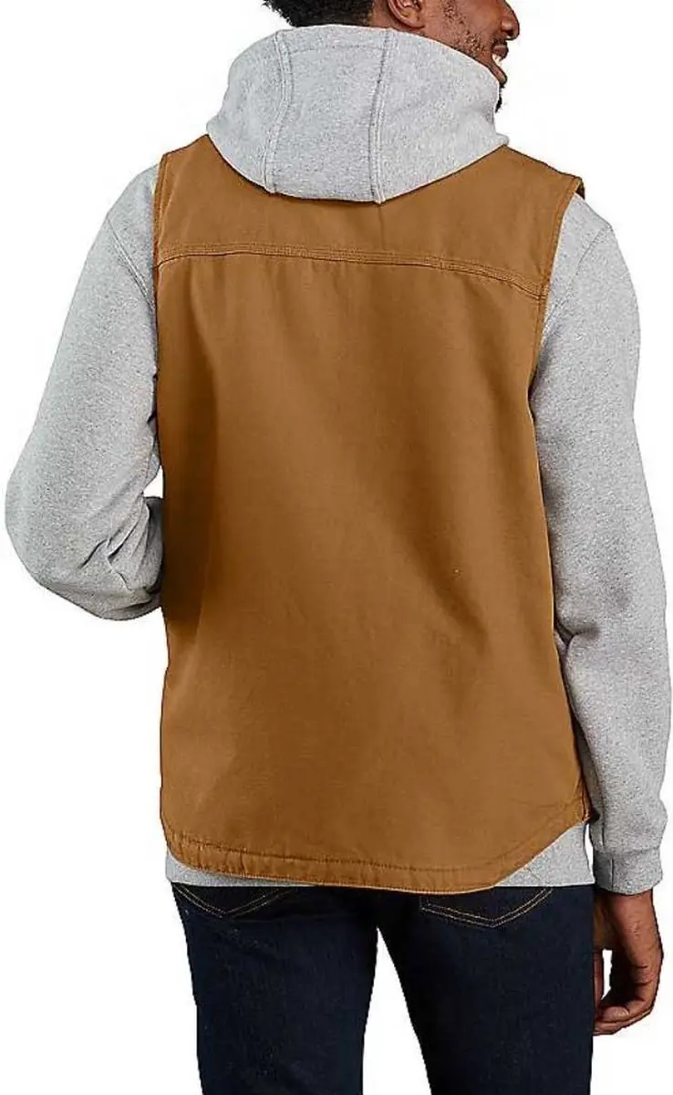 Carhartt Washed Duck Mock Neck Vest - Bruin - S - afbeelding 6 van 6