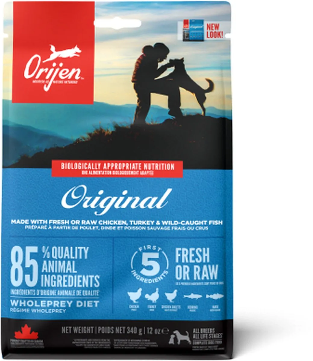 Orijen Whole Prey Original Dog Kip & Kalkoen 340g