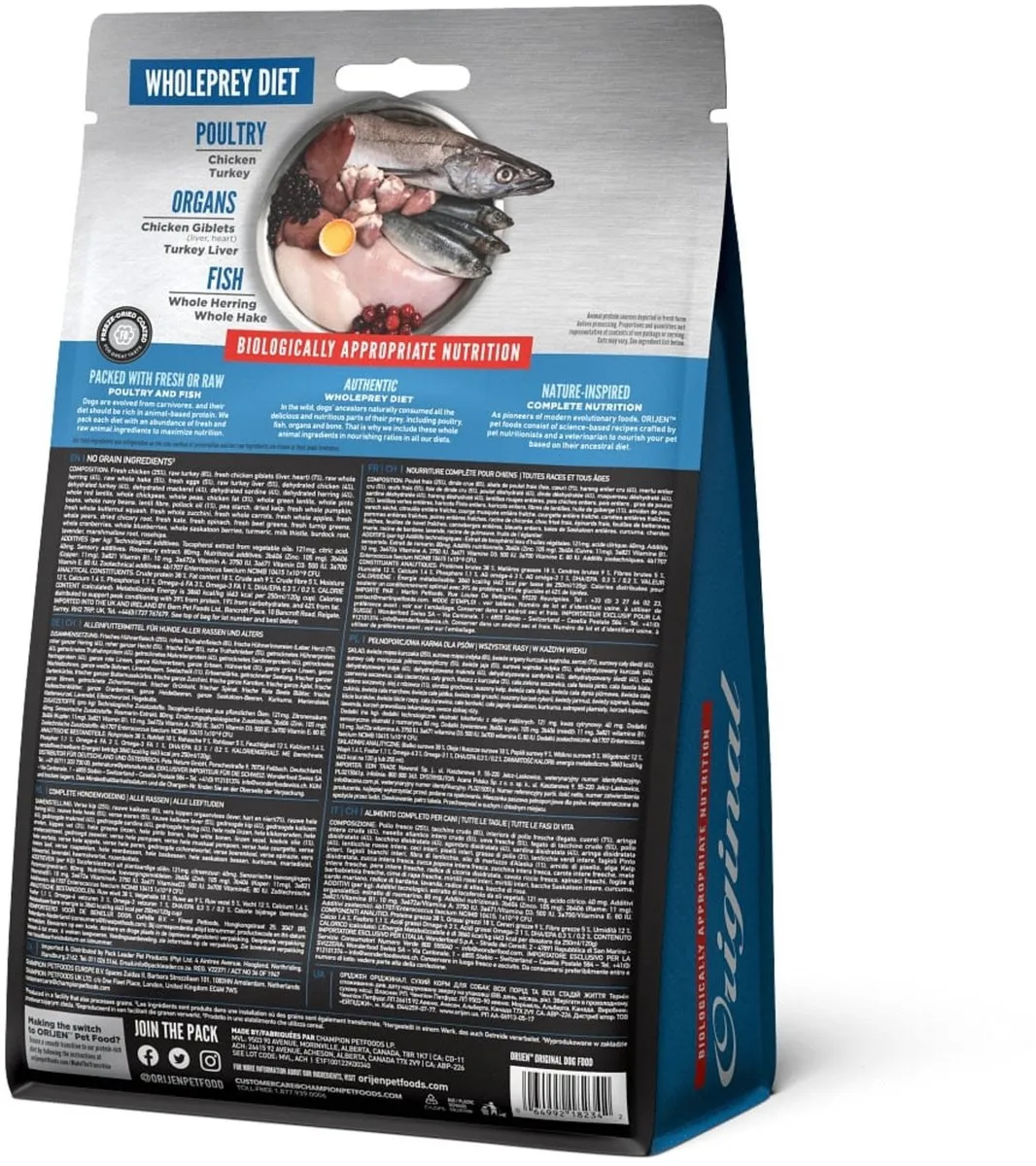 Orijen Whole Prey Original Dog Kip & Kalkoen 340g