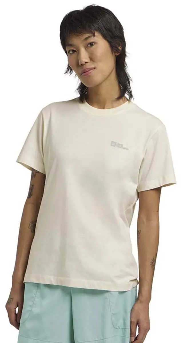 Jack Wolfskin Essential T-shirt Met Korte Mouwen Beige XS Vrouw