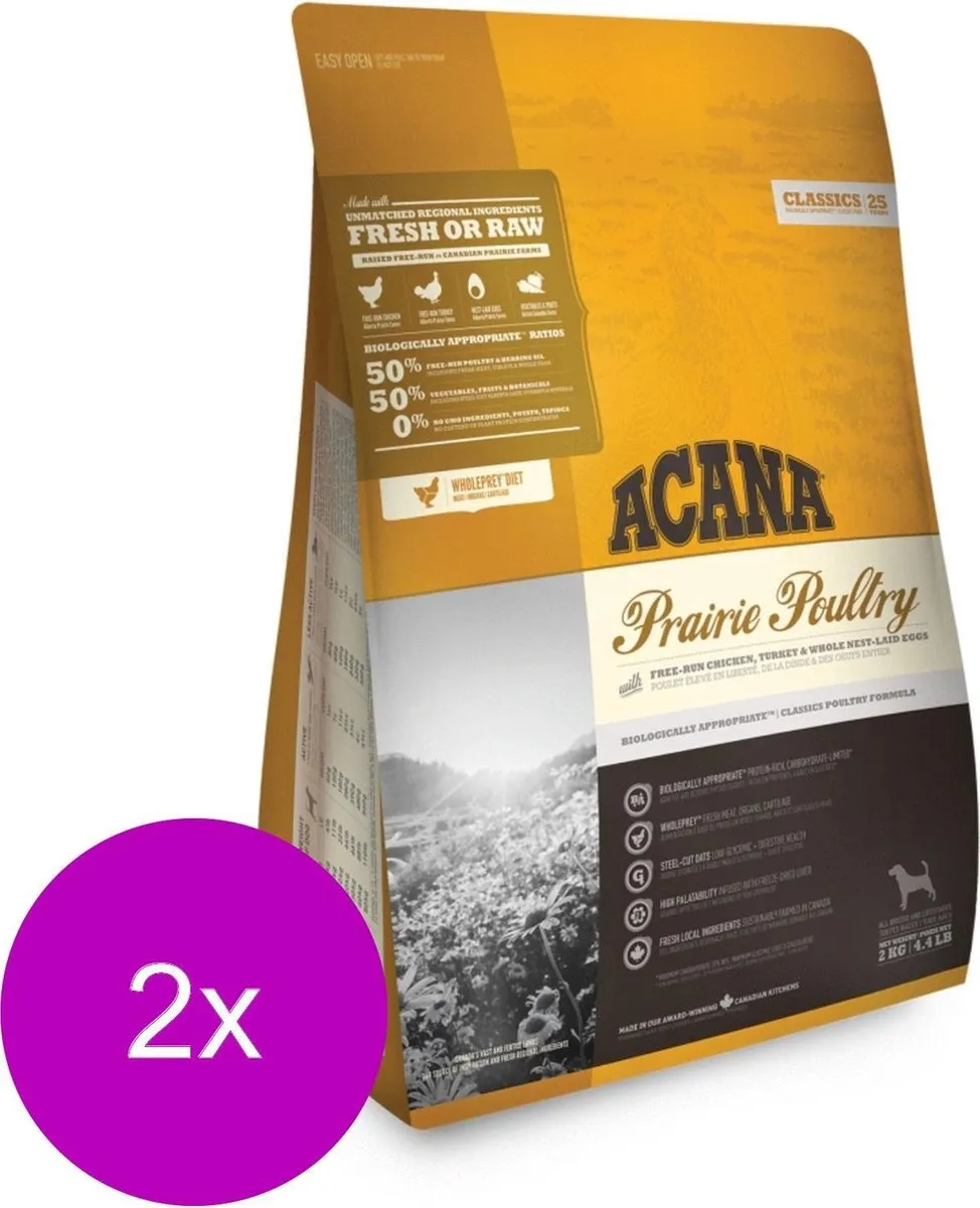 Acana Classics Prairie Poultry Hondenvoer - 2x2kg