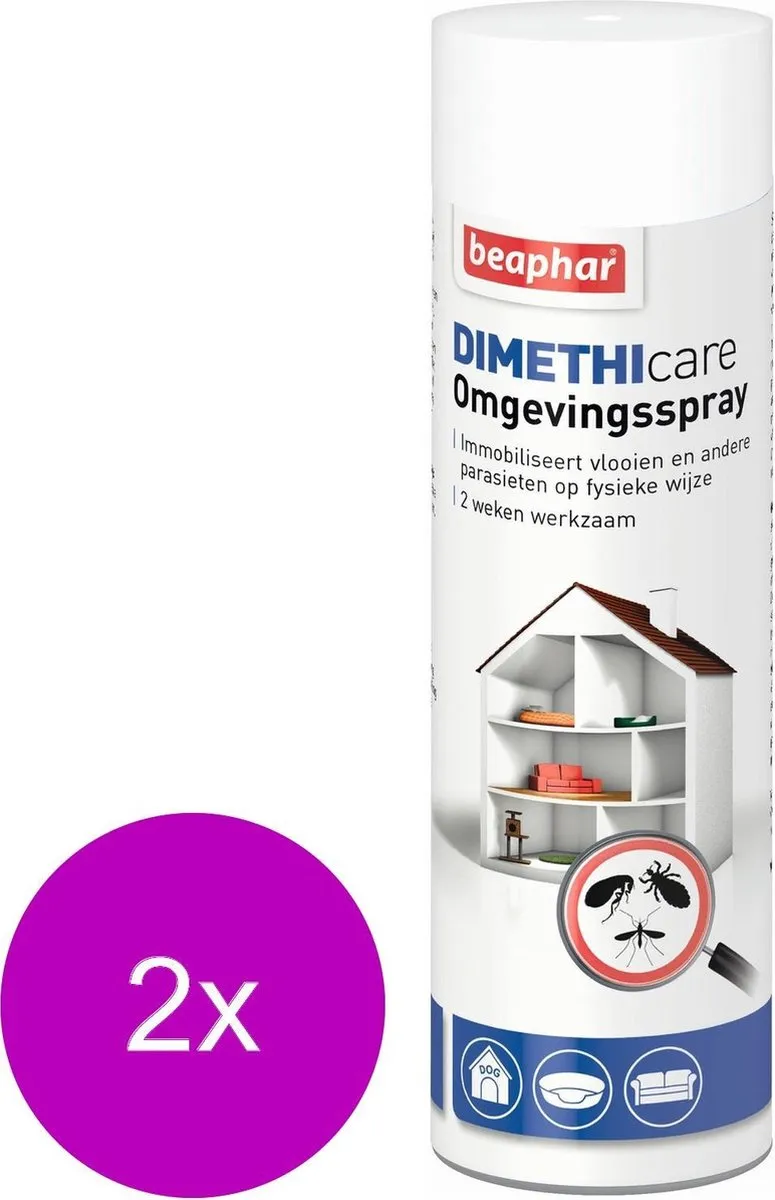 Beaphar Dimethicare Omgevingsspray 2x400ml - Anti vlooien/teken