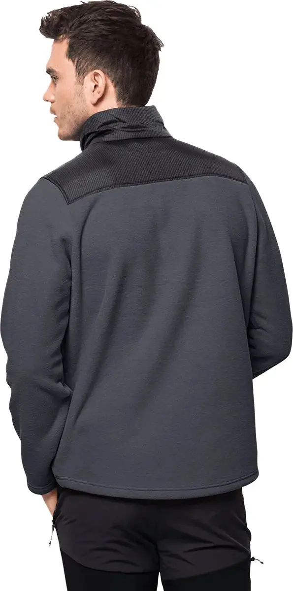 Jack Wolfskin Dna Grizzly Fleece FZ Heren Outdoor Jas - Zwart - afbeelding 3 van 4