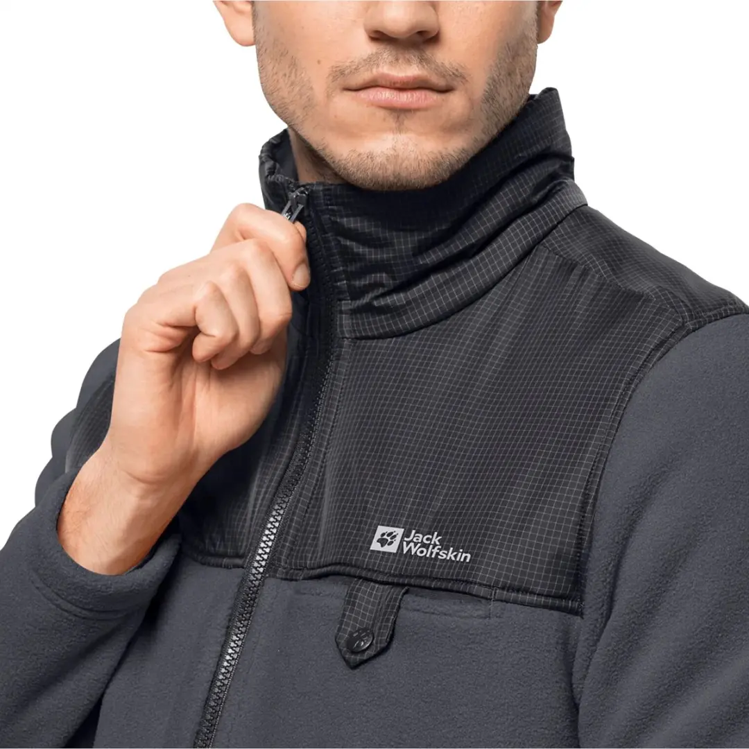 Jack Wolfskin Dna Grizzly Fleece FZ Heren Outdoor Jas - Zwart - afbeelding 4 van 4