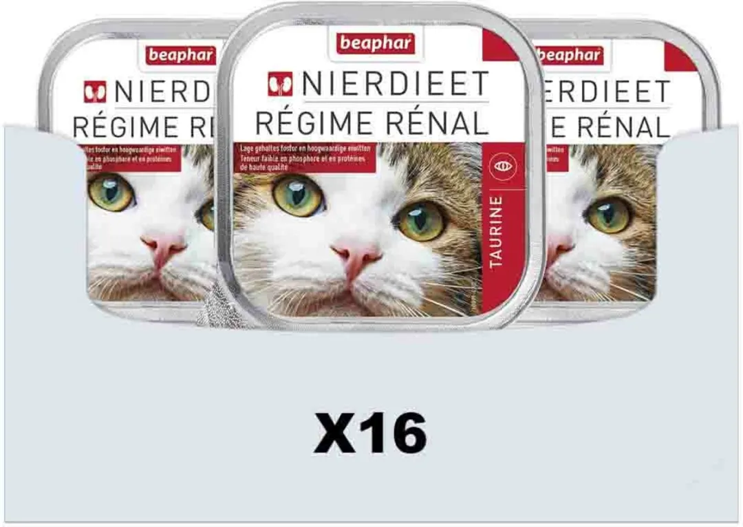Beaphar Nierdieet Kattenvoer Nat Naturel 100g - 16 Stuks