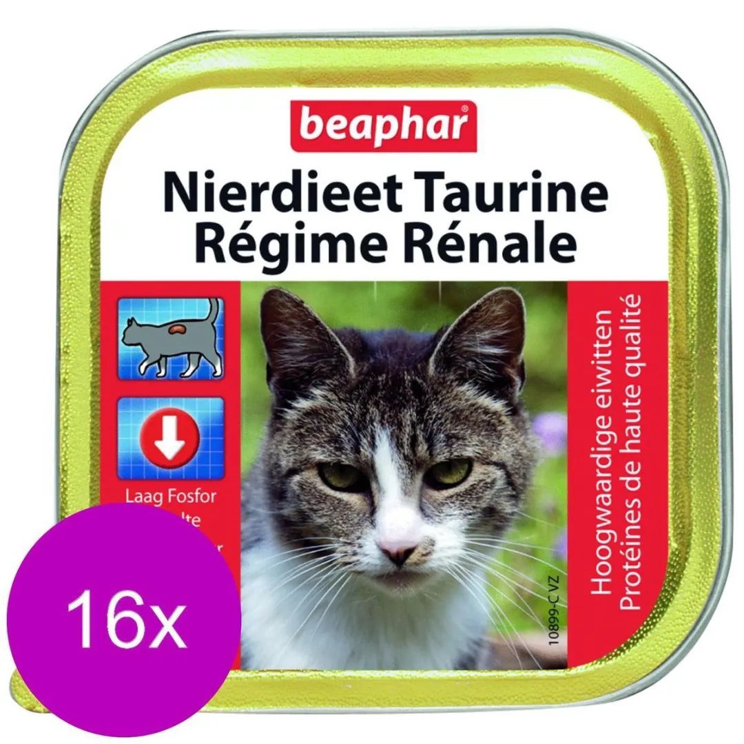 Beaphar Nierdieet Kattenvoer Nat Naturel 100g - 16 Stuks