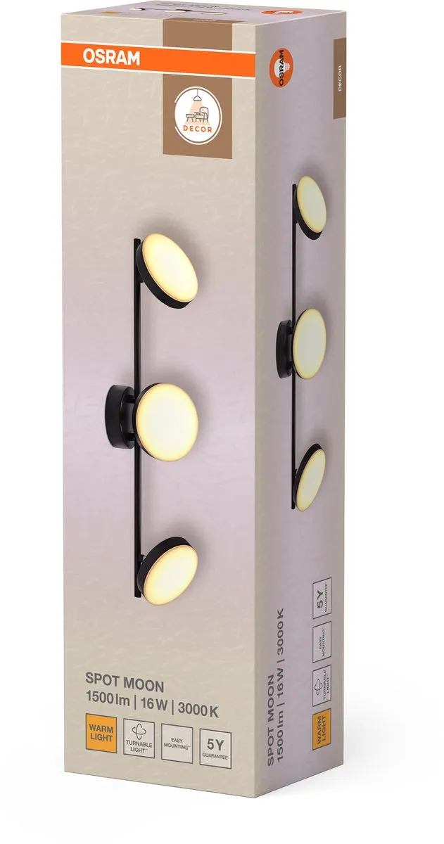 Osram Decor Spot Moon 3Spot LED Lamp - Zwart