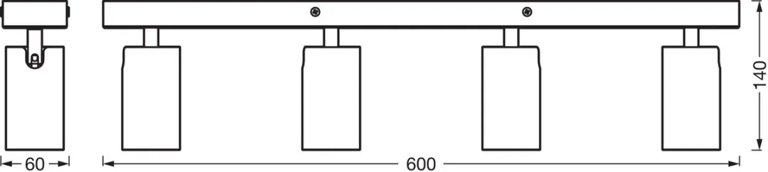 Osram LED Spot Octagon GU10 4x3,4W - 920lm - Zwart - afbeelding 6 van 6