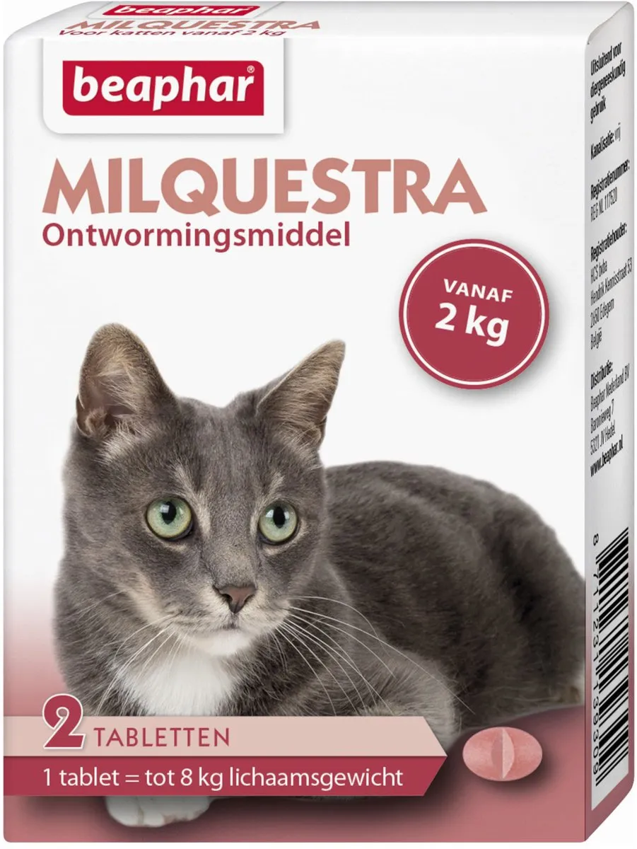 Beaphar Milquestra Kat 2-12kg - 2 Tabletten