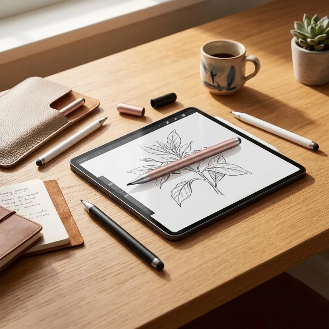NUVEX Touchscreen Pen Stylus Set 3 Stuks - Wit/Zwart/Roségoud