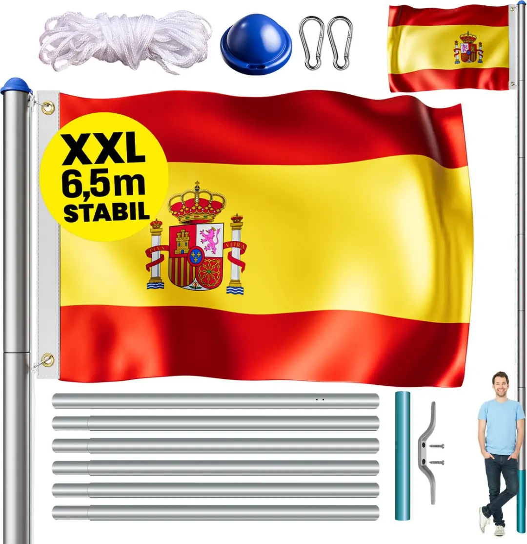 Monzana Aluminium Vlaggenmast 650cm