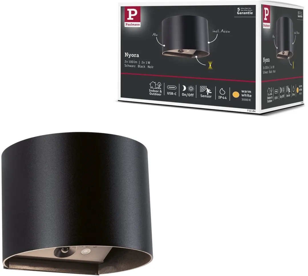 Paulmann Nyora LED Wandlamp 2x1W 3000K