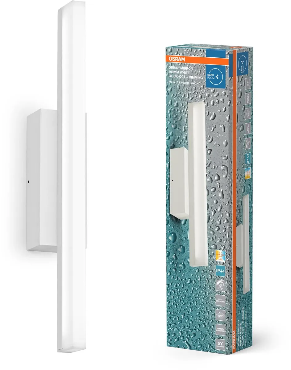 Osram Orbis Mirror 40cm Spiegelwandlamp - 6,8W 650lm IP44 - Wit
