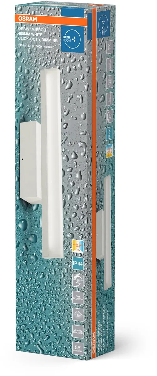 Osram Orbis Mirror 40cm Spiegelwandlamp - 6,8W 650lm IP44 - Wit - afbeelding 6 van 6