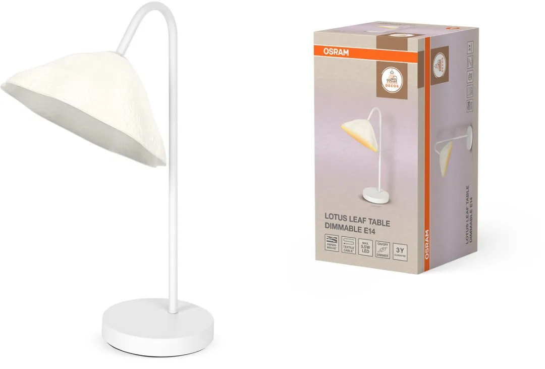 Osram Decor Lotus Leaf Tafellamp E14 Wit - Dimbaar