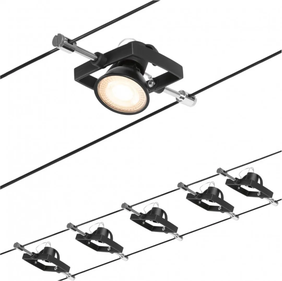 Paulmann 94434 Kabelsysteem GU5.3 - 5 Lichtpunten - Zwart/Chroom